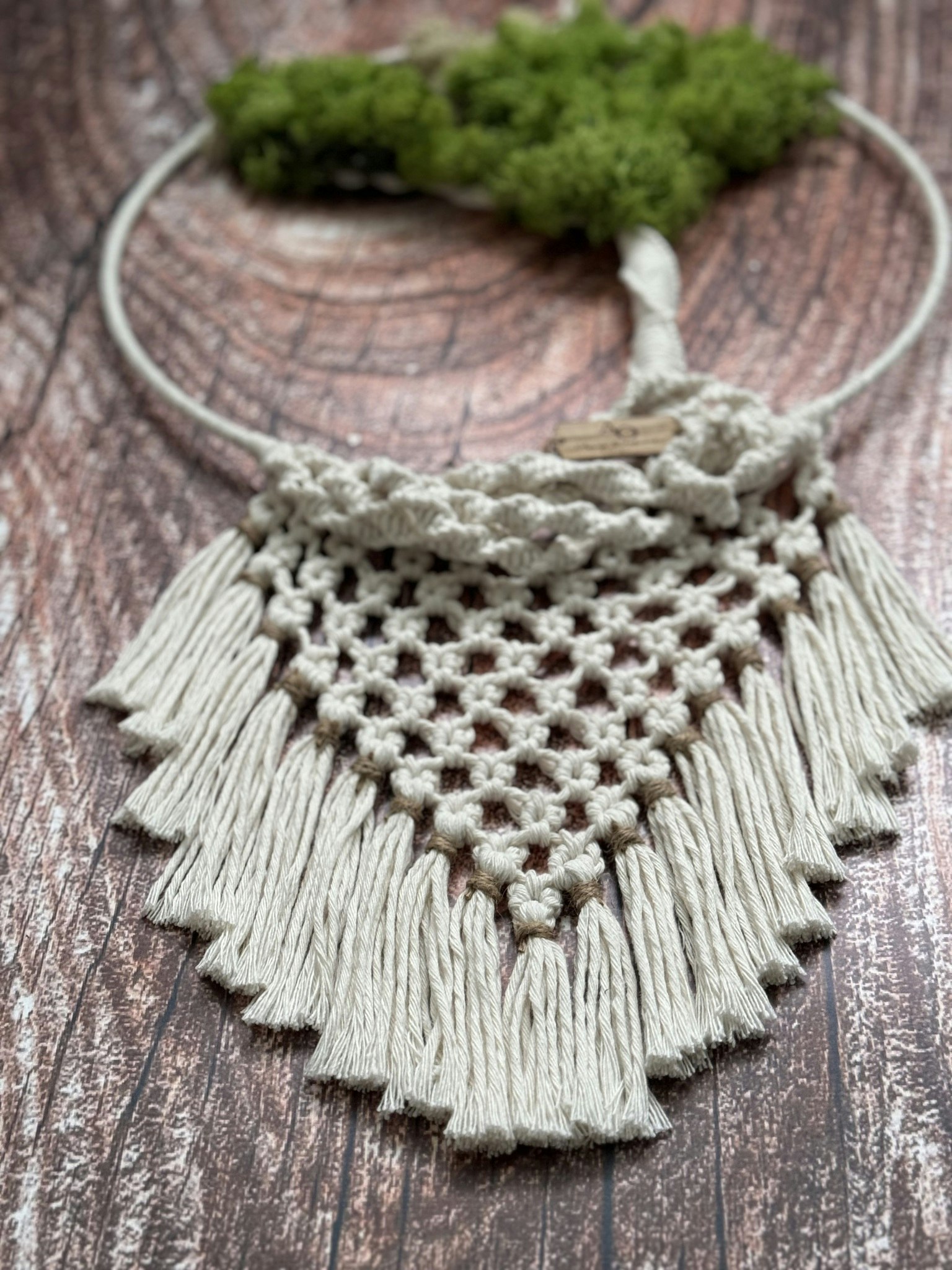 Livets Träd med mossa-macrame