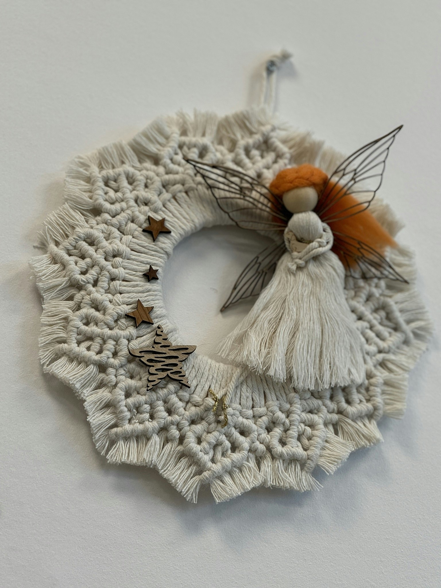 Macrame Boho Ängel-krans