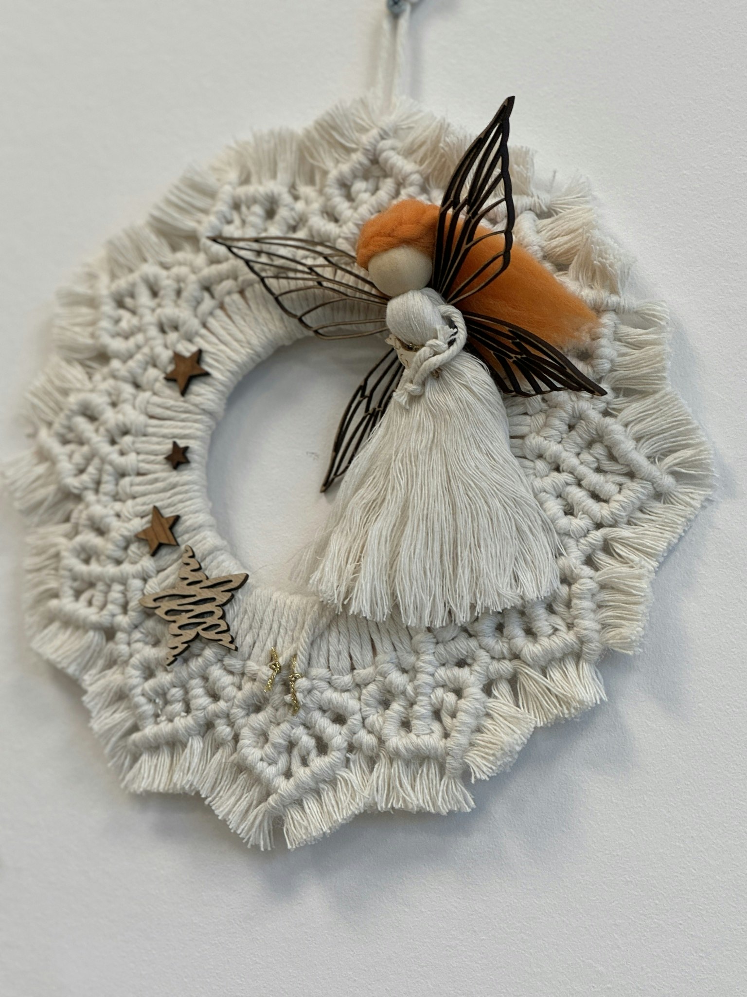 Macrame Boho Ängel-krans