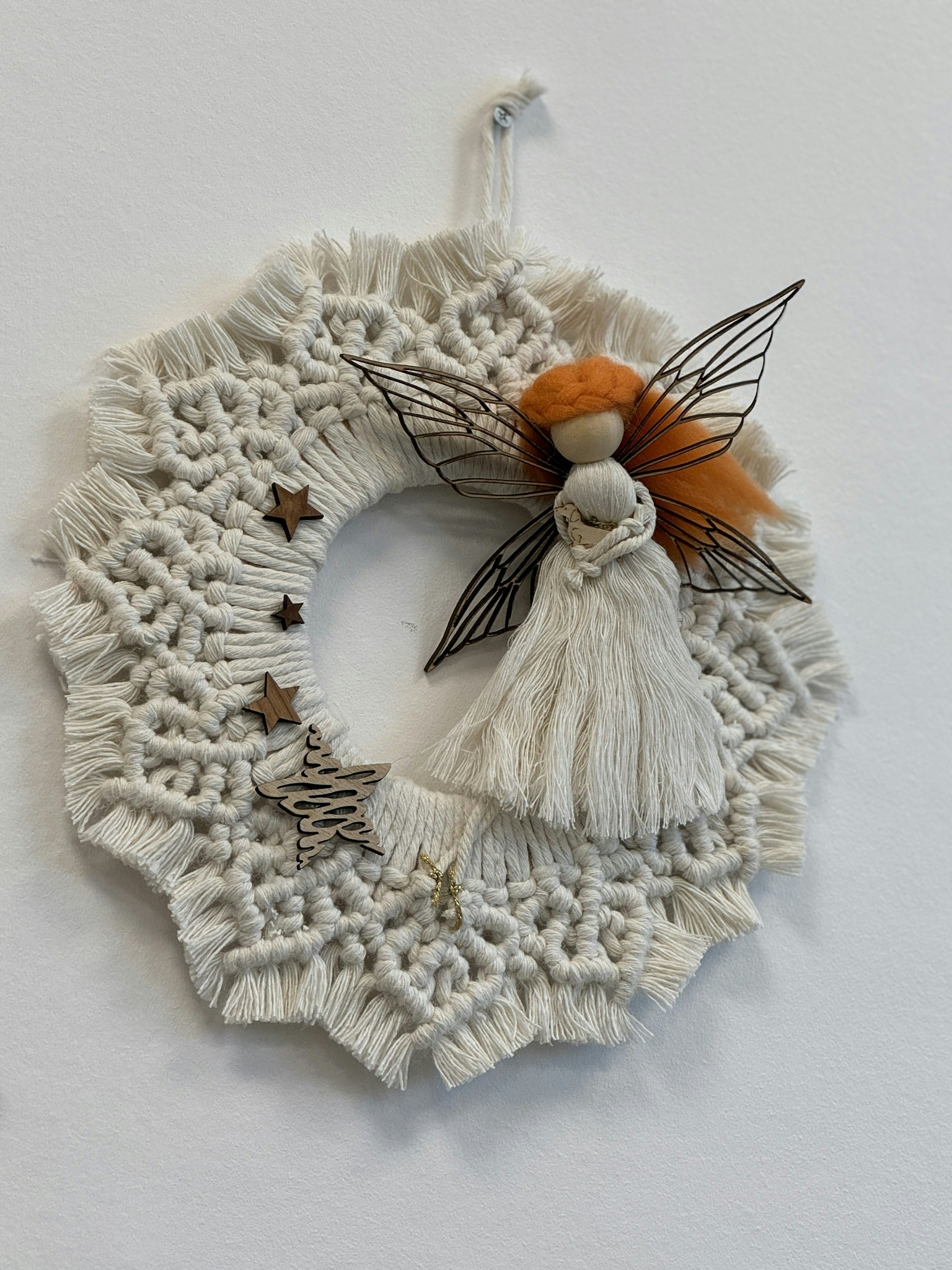Macrame Boho Ängel-krans