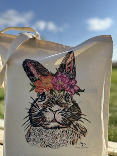 TYGPÅSE - HARE/BLOMMA