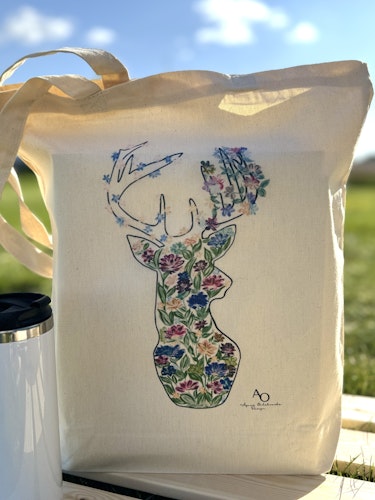 TYGPÅSE - HJORT/BLOMMA