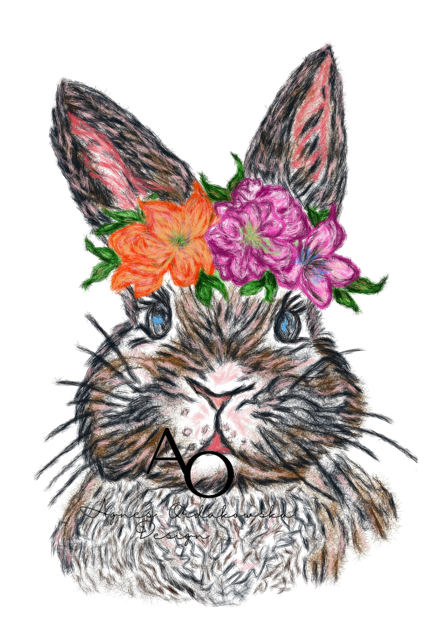 TYGPÅSE - HARE/BLOMMA