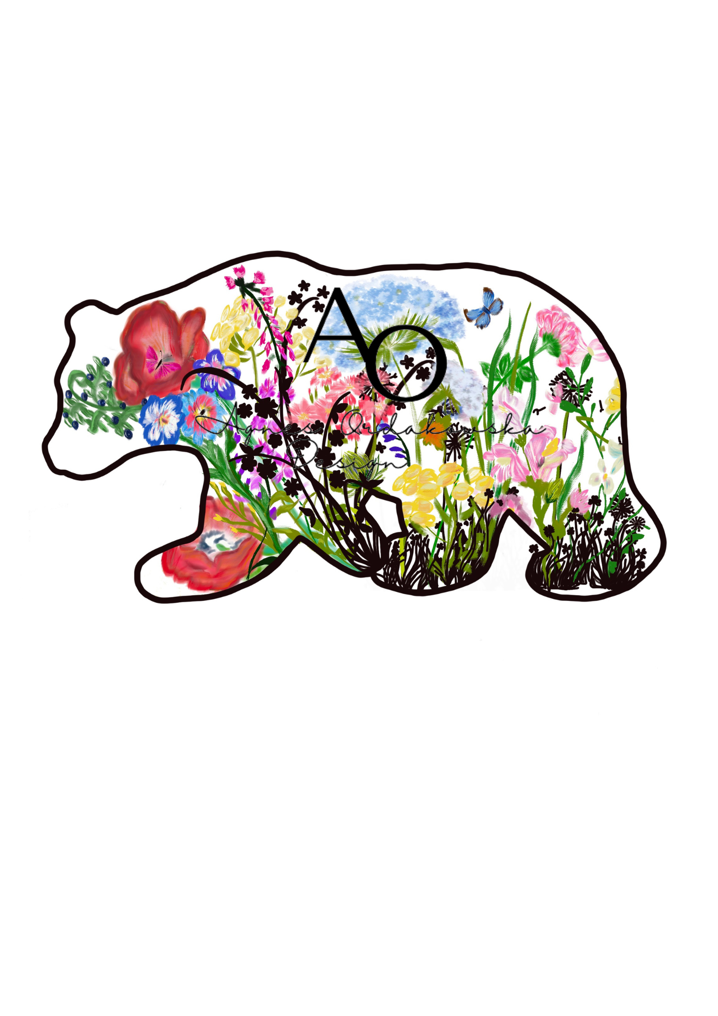 TYGPÅSE -BJÖRN MED BLOMMA