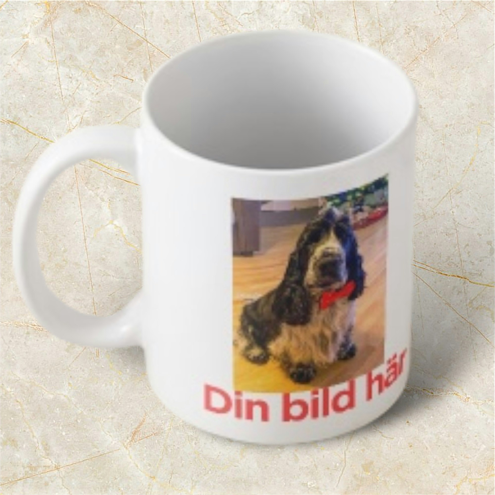 Mugg med eget tryck/text/bild  325 ml - Vit