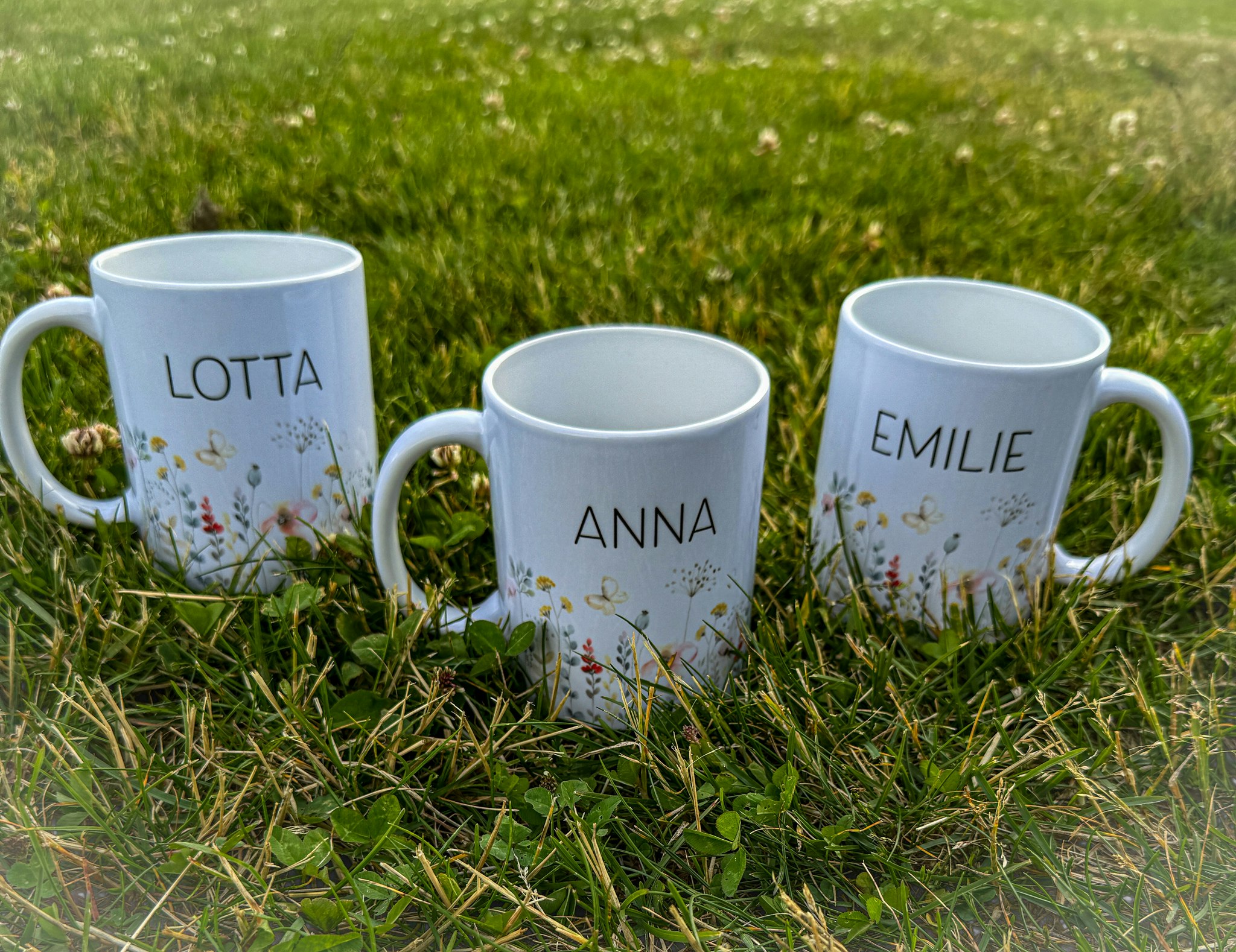 Blommor-Personlig Mugg med namn