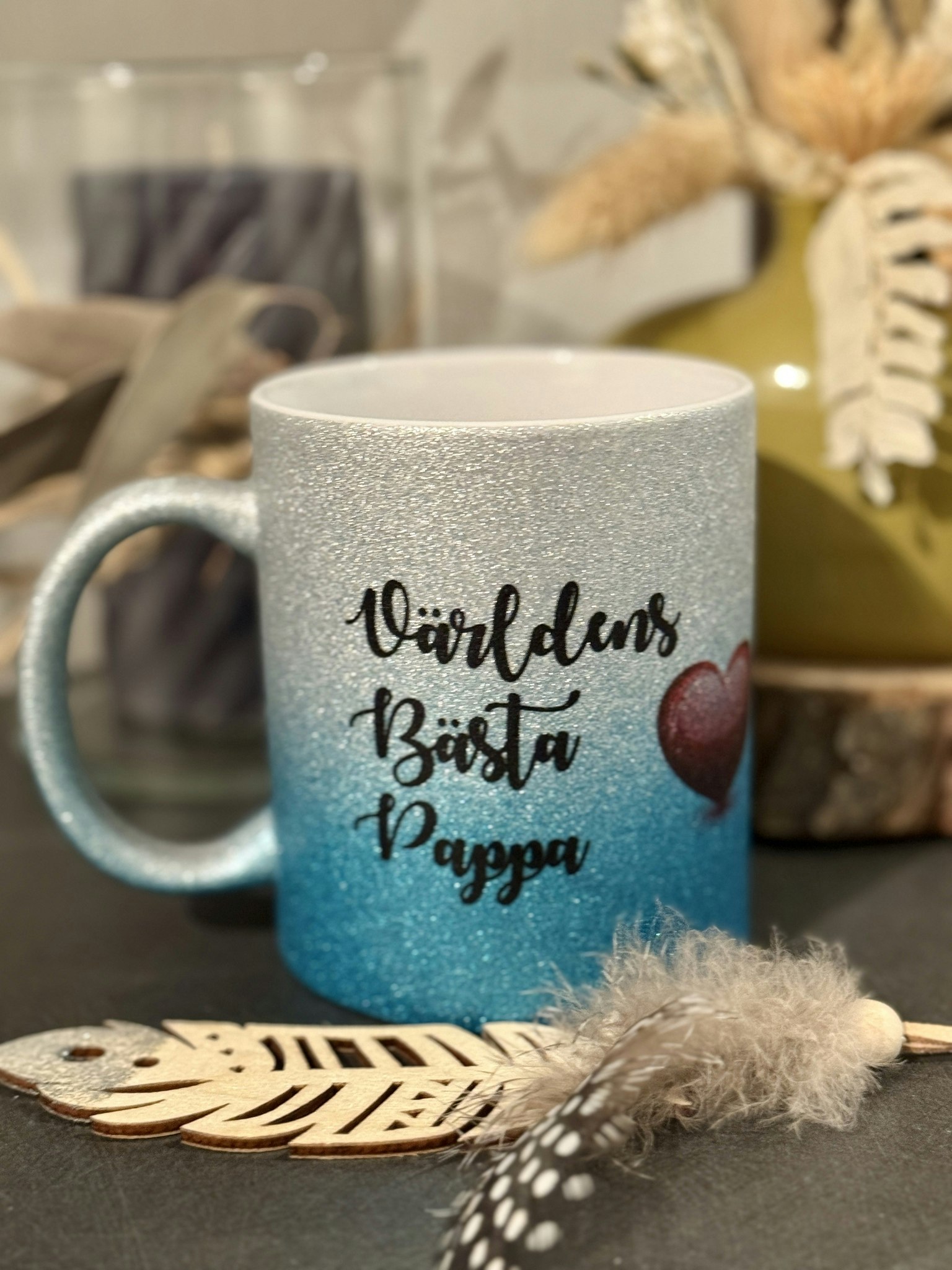 Glitter mugg-Världens bästa Pappa