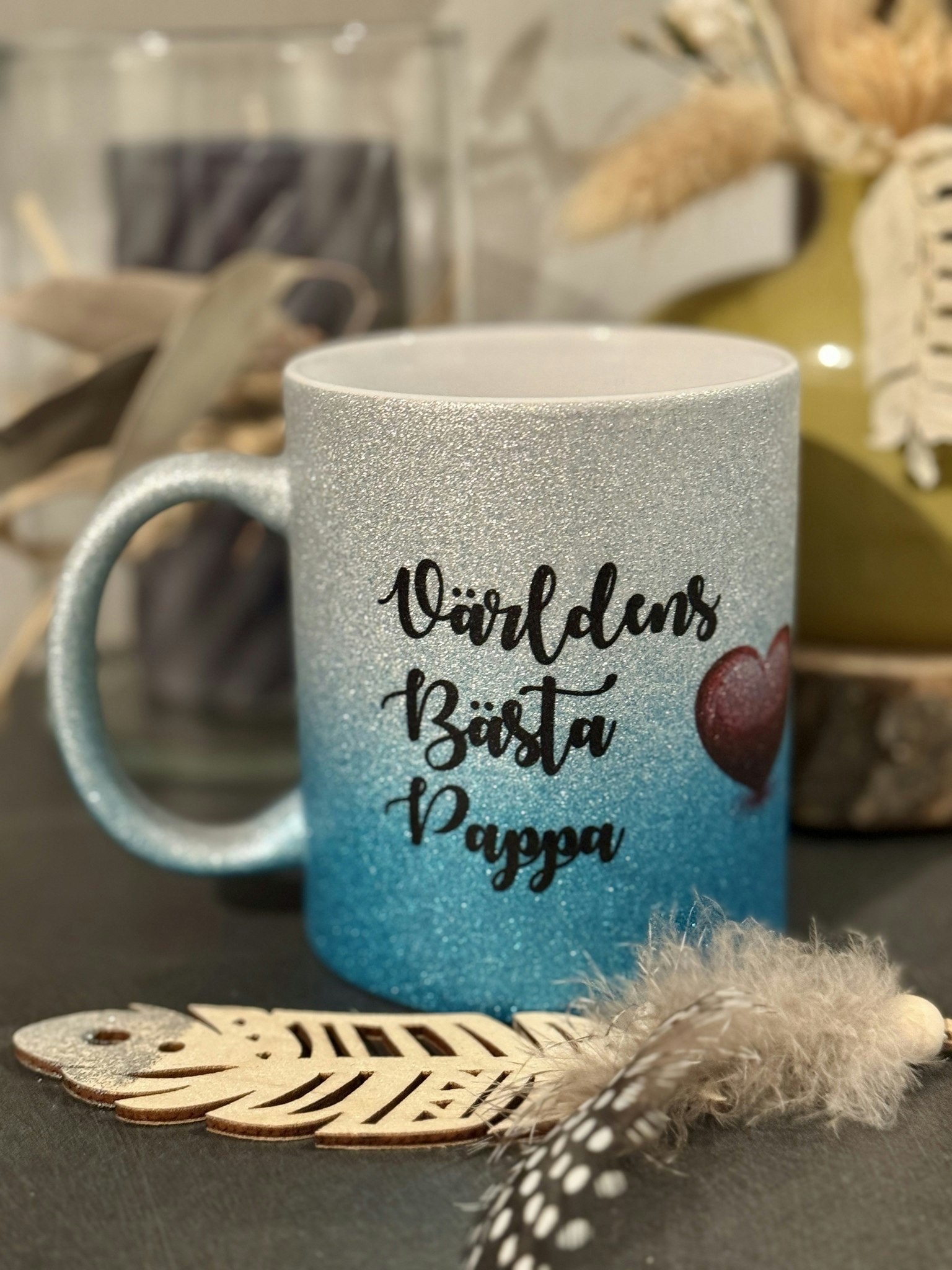Glitter mugg-Världens bästa Pappa