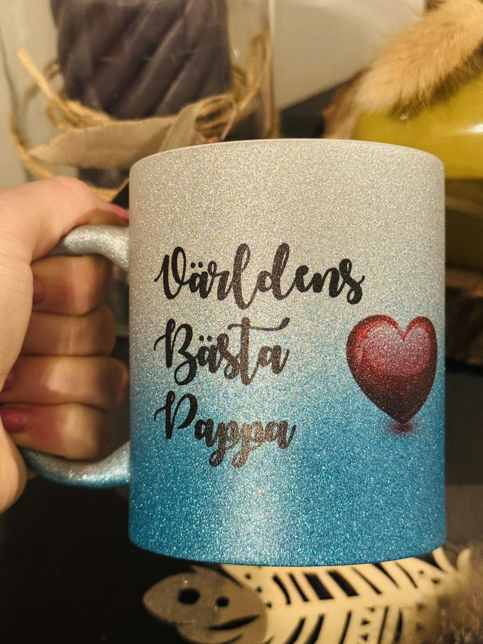Glitter mugg-Världens bästa Pappa