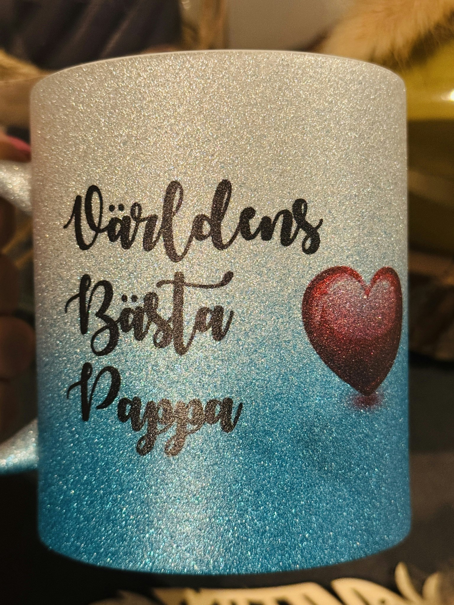 Glitter mugg-Världens bästa Pappa