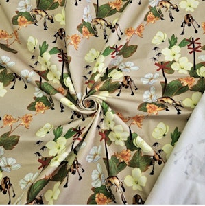 Bomullssatin stretch ~Fjällsommar Beige