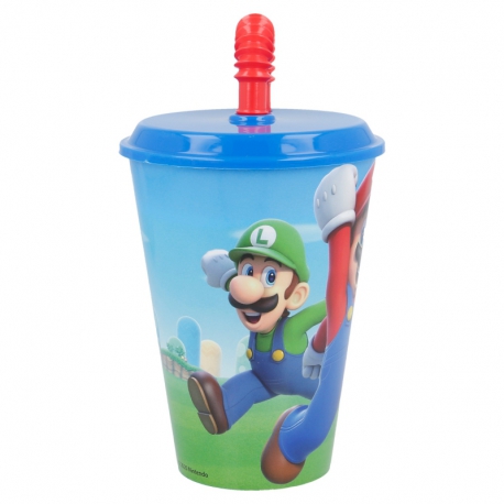 Super Mario Mugg med sugrör 430 ml