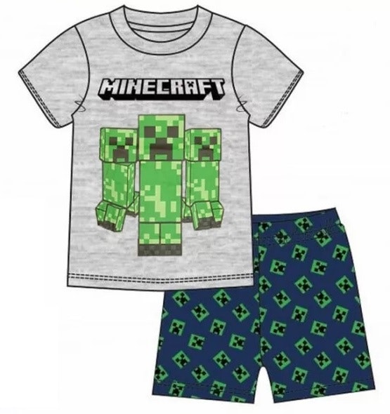 Minecraft Pyjamas / T-shirt + Shorts - Beware Creeper - Minibossen.se