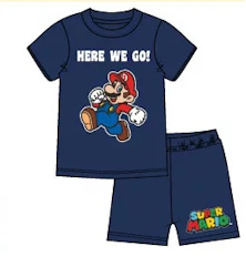 Super Mario 2 delat set T-shirt - Shorts / Kortärmad Pyjamas - Navy