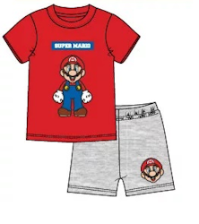 Super Mario 2 delat set T-shirt - Shorts / Kortärmad Pyjamas - Röd