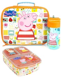 Greta gris / Peppa pig Lunchkit - Flaska, lunchväska och matlåda