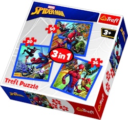 Spindelmannen / Spiderman - 3 i 1 pussel