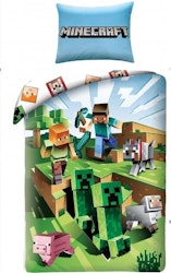 Stort Minecraft Påslakan Enkelsäng - Creepers World!