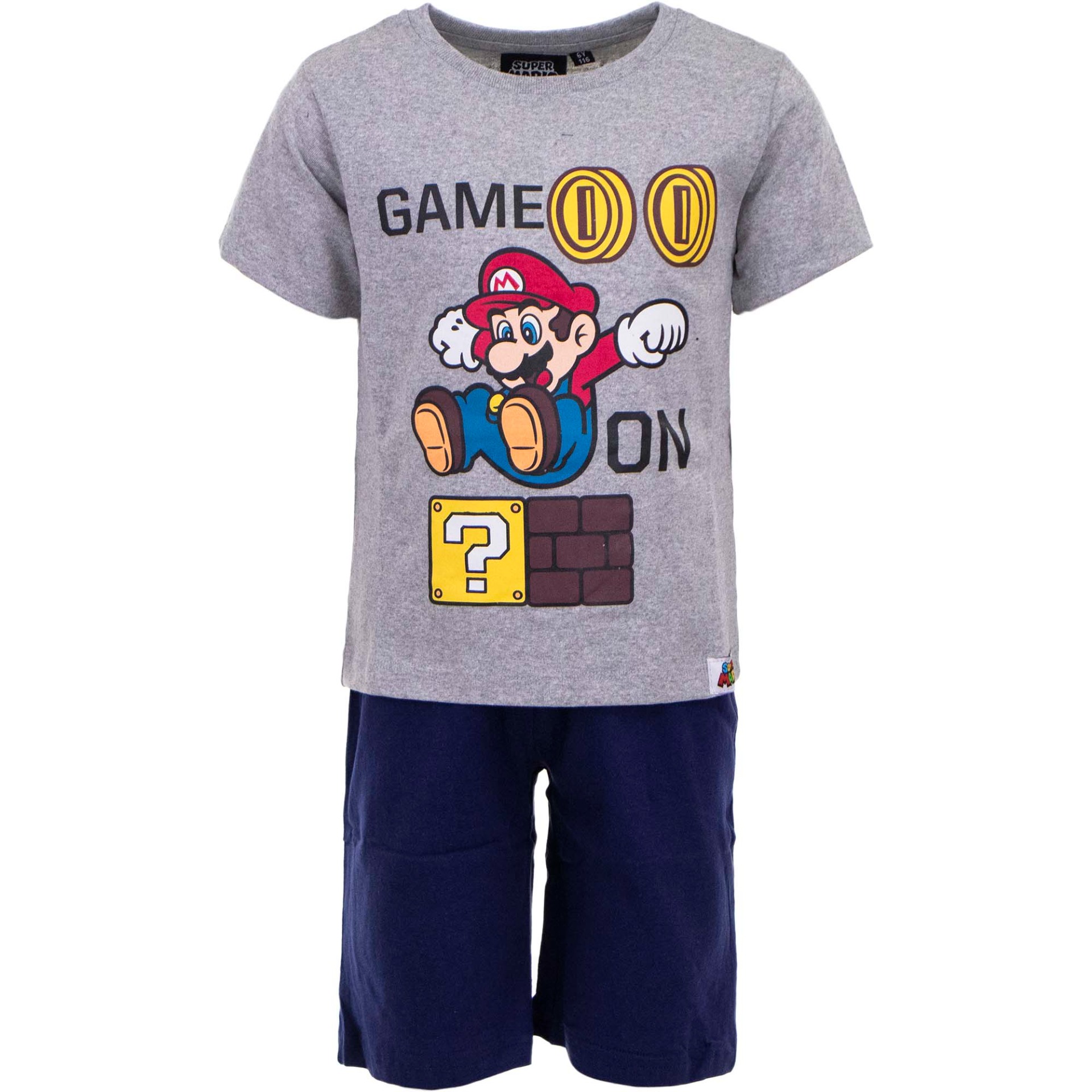 Super Mario - 2 delat set T-shirt - Shorts / Kortärmad Pyjamas - Game on!
