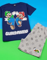 Super Mario 2 delat set T-shirt - Shorts / Kortärmad Pyjamas - Mario & Luigi!