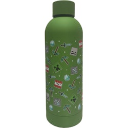 Lyxig Minecraft Sportflaska i stål  - 500 ml - Grön