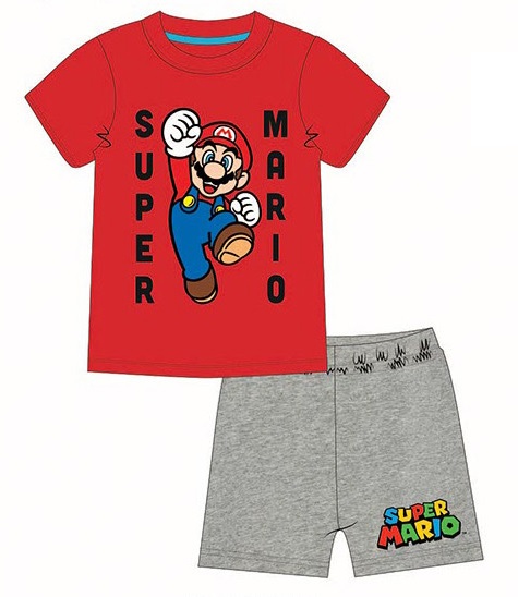 Super Mario 2 delat set T-shirt - Shorts / Kortärmad Pyjamas - Mario!