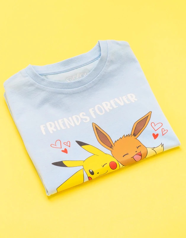 Pokemon T-shirt / Kortärmad tröja - Pikachu & Eeve -  Friends forever!