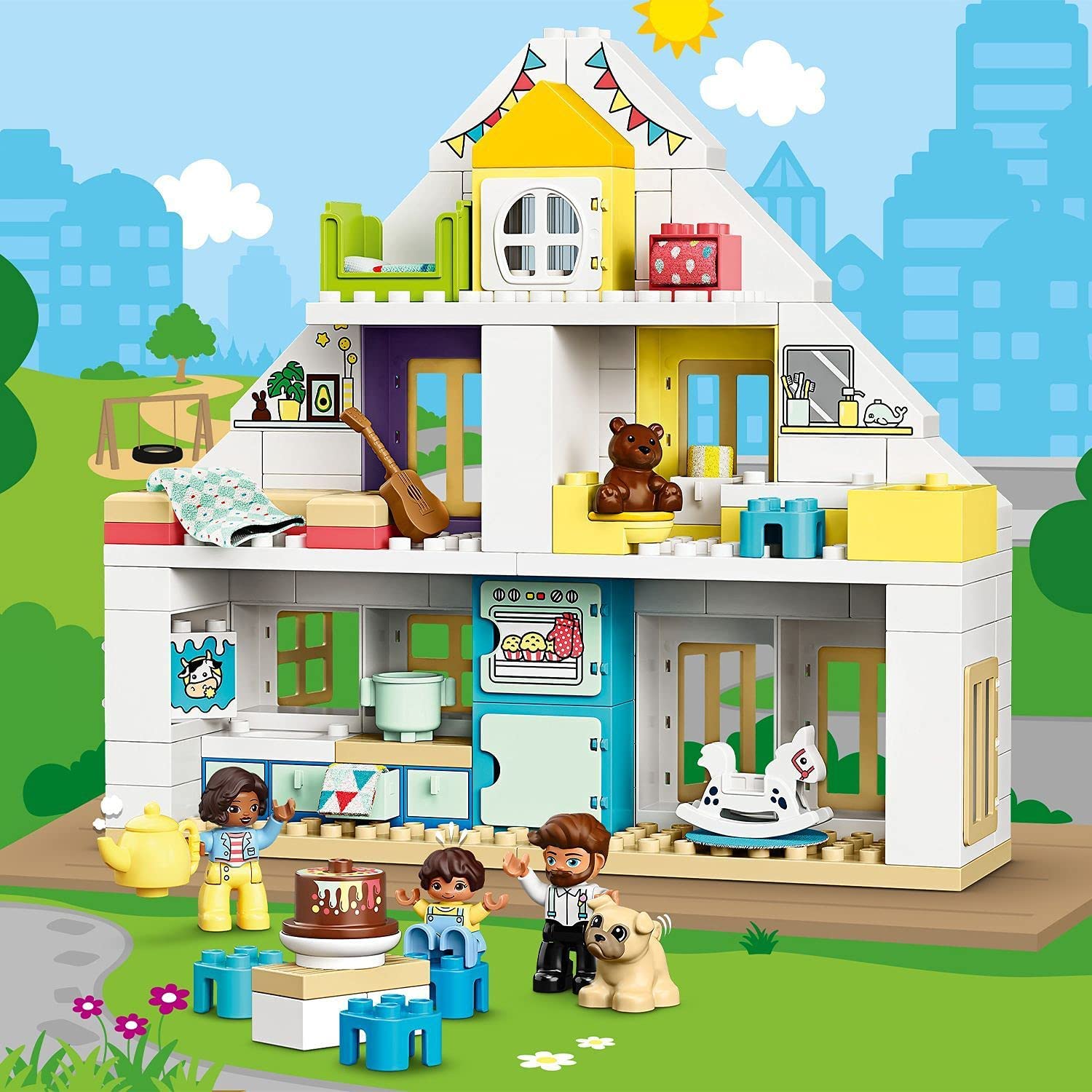 LEGO 10929 DUPLO Town Modulärt lekhus Byggsats med Leksaksdjur, Dockhus, Barnleksaker, Byggklossar