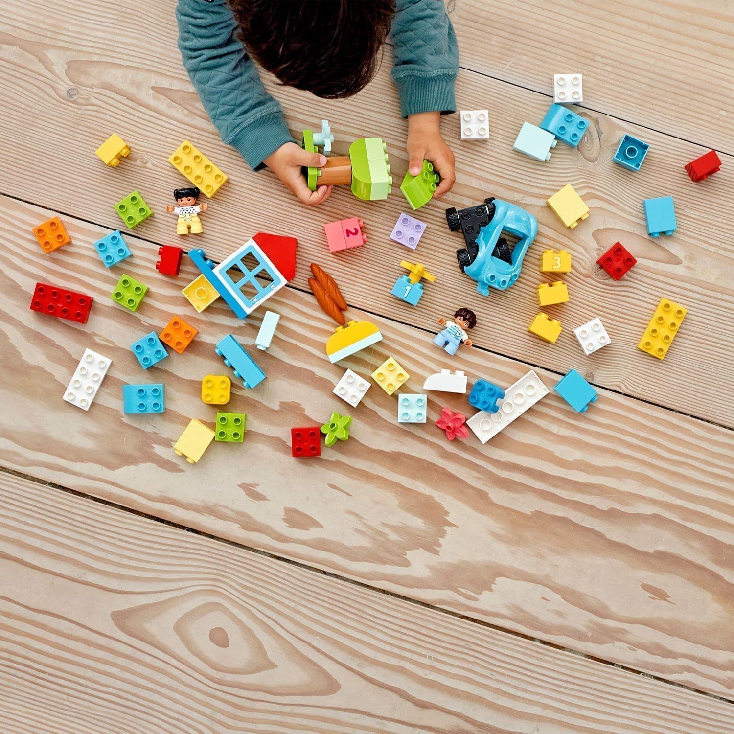 LEGO 10913 DUPLO Classic Klosslåda, Byggsats med Förvaringslåda, Färgglada Klossar, Barnleksaker