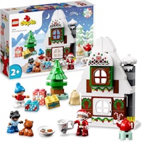 LEGO 10976 DUPLO Tomtens pepparkakshus Byggsats med Lekstuga i Jultema, Innehåller 4 Minifigurer, Julpyssel för Barn, från 2 år