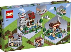 LEGO 21161 Minecraft Skaparlådan 3.0 2-i-1 Byggsats med Slott och Bondgård, Leksak med Actionfigurer