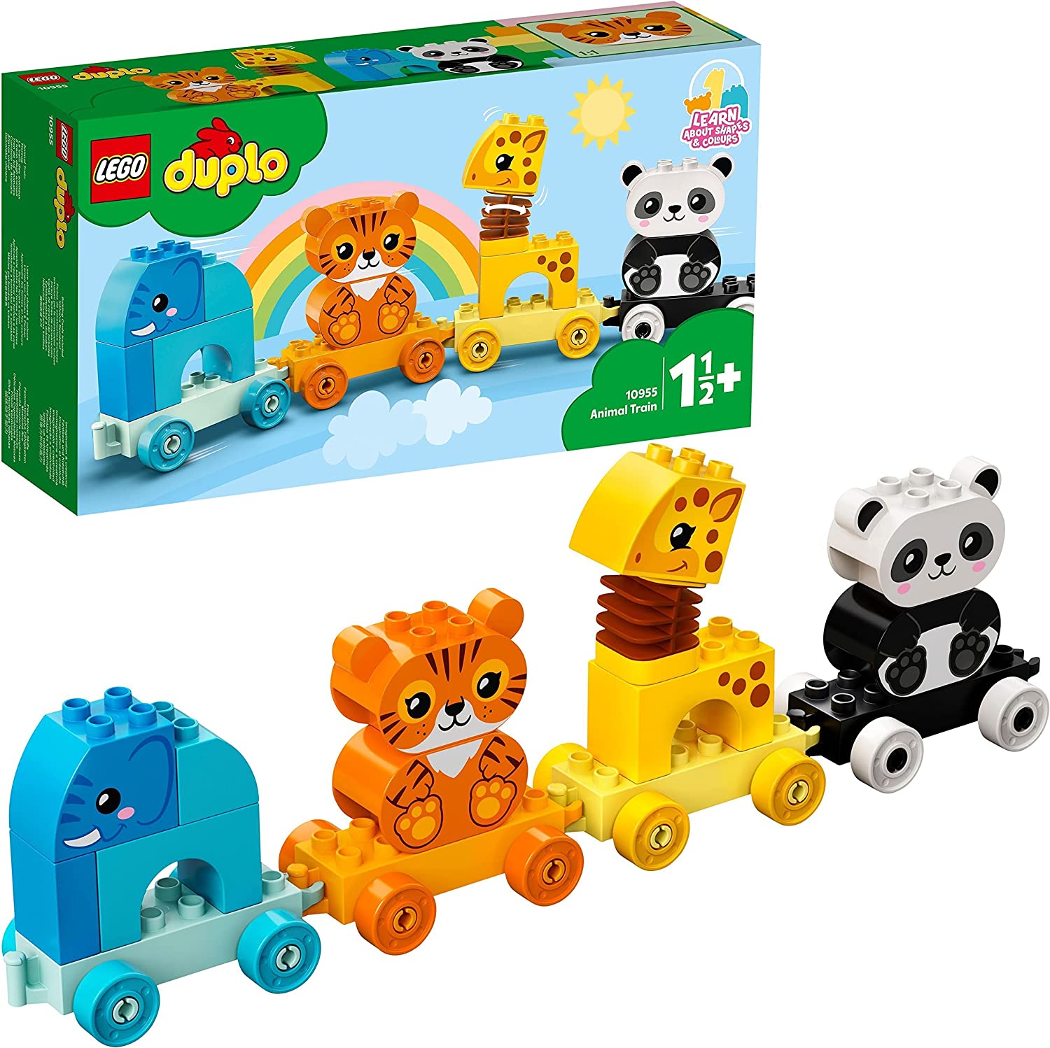 LEGO 10955 DUPLO My First Djurtåg Byggsats med Leksakståg, Leksaksdjur för Små Barn, Byggklossar