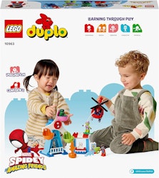 LEGO 10963 DUPLO Marvel Spider-Man & Friends: Tivoliäventyr med Helikopter, Spindelmannen & Hulken Minifigurer, Byggleksaker för Barn från 2 år