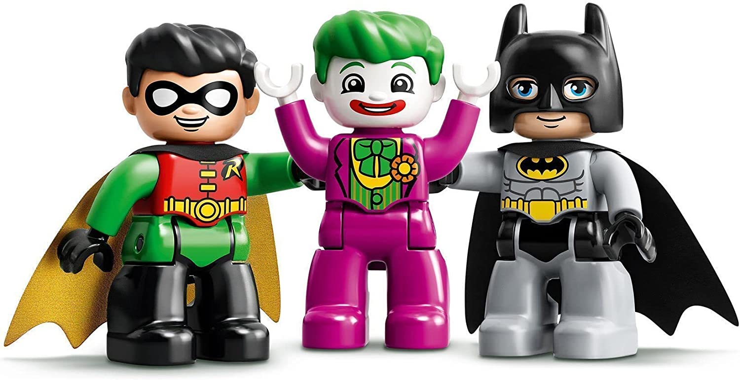 LEGO 10919 DUPLO Super Heroes Batgrottan Superhjälte Byggsats med Batman och Batmobile, Barnleksaker