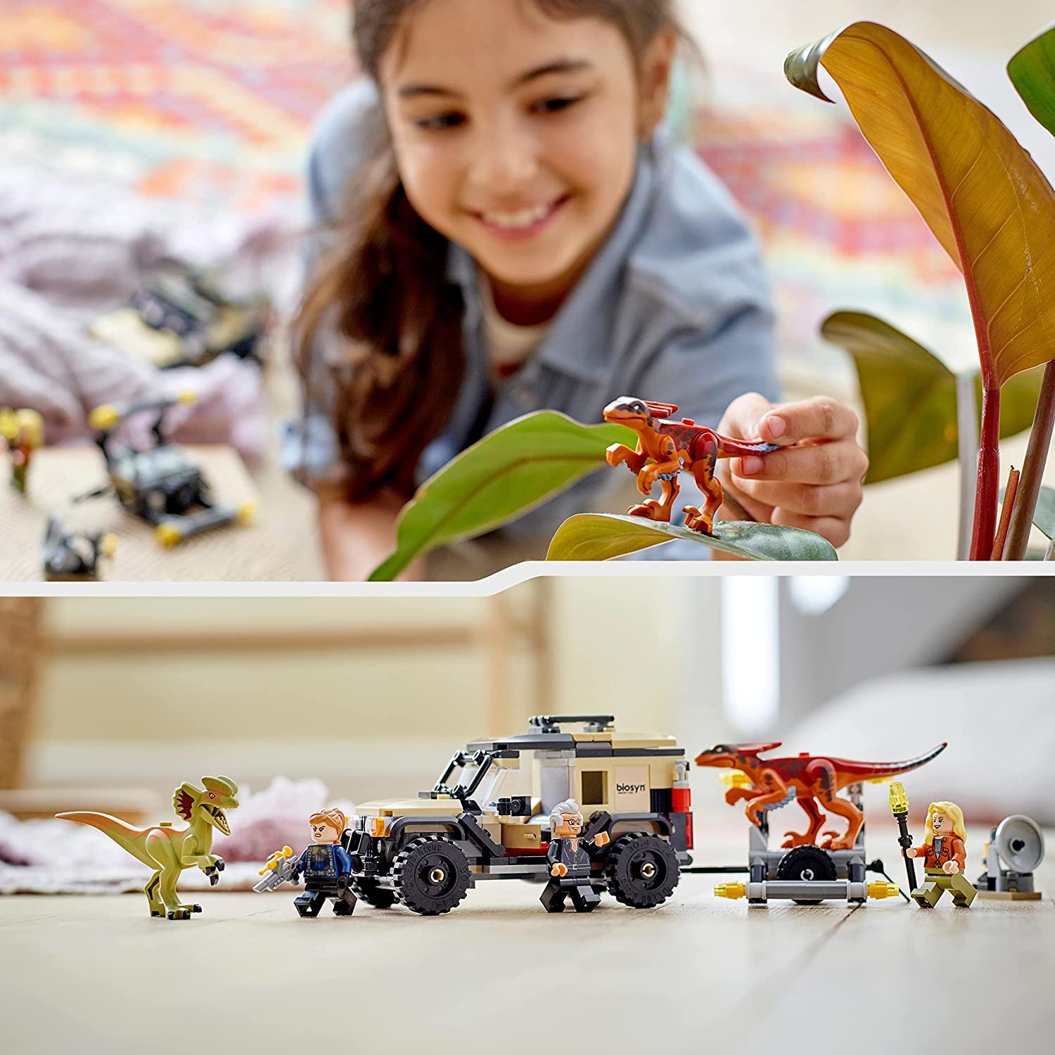 LEGO 76951 Jurassic World Pyroraptor & Dilophosaurus – Transport Byggset med Dinosaurie
