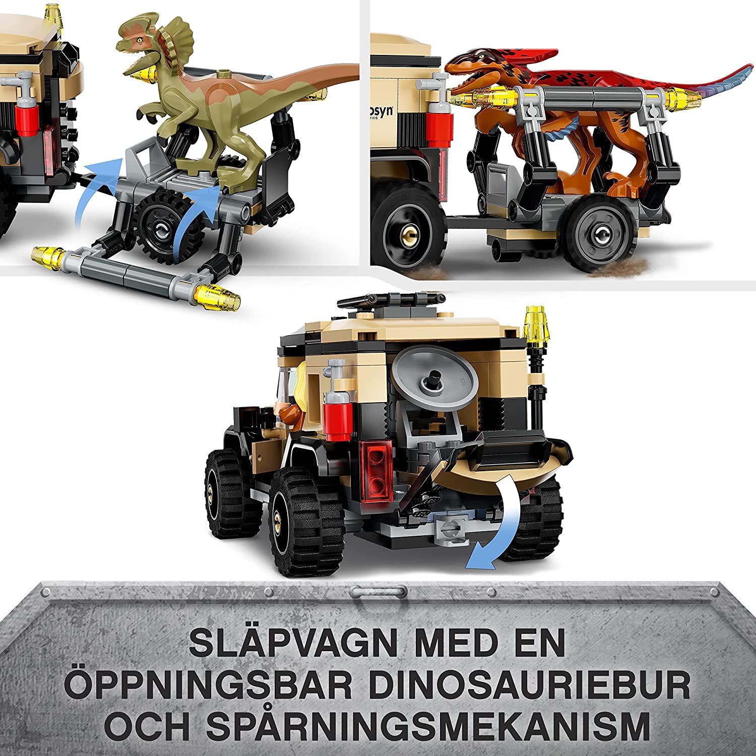 LEGO 76951 Jurassic World Pyroraptor & Dilophosaurus – Transport Byggset med Dinosaurie