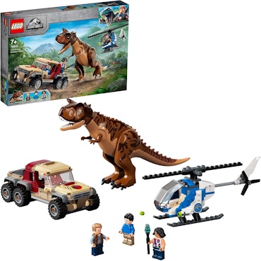 LEGO 76941 Jurassic World Dinosauriejakt med Carnotaurusm, Helikopter & Pickup Lastbil Barn 7+ år