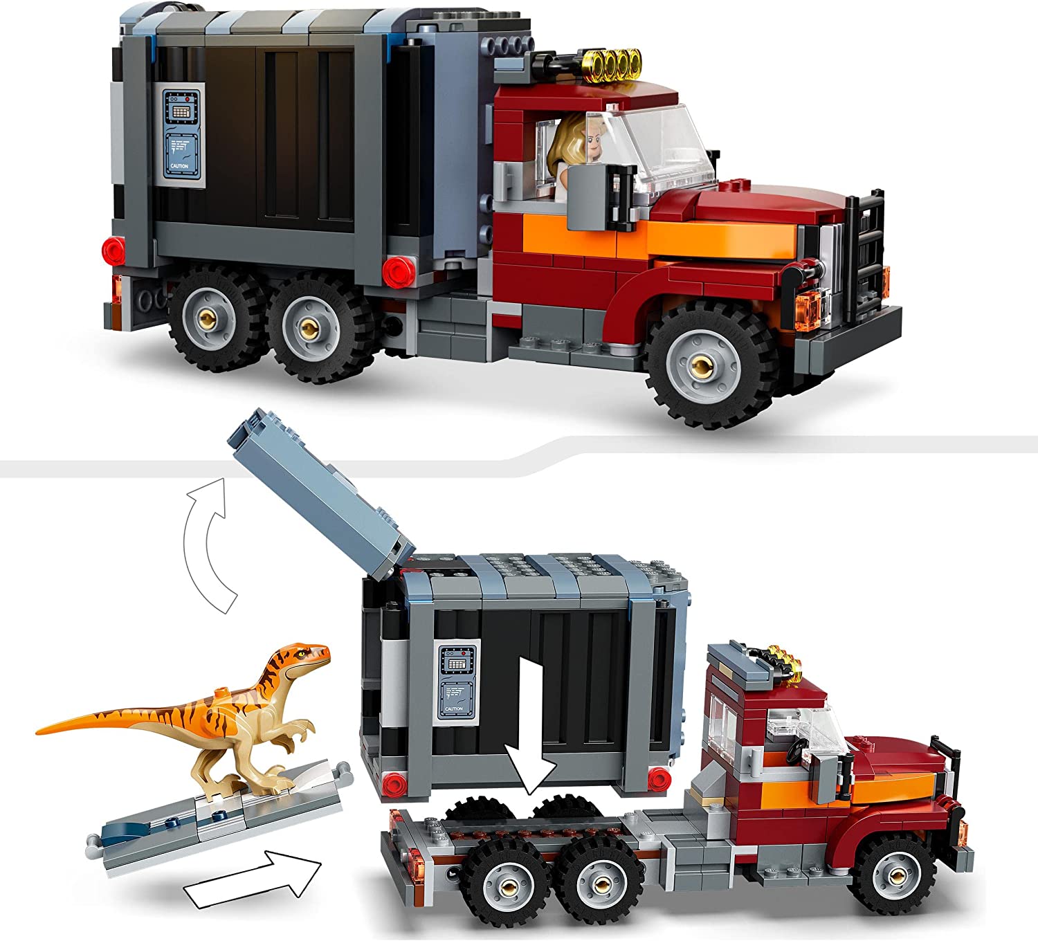 LEGO 76948 Jurassic World T. rex & Atrociraptor – Dinosaurieflykt Dinosaurier och Lastbil