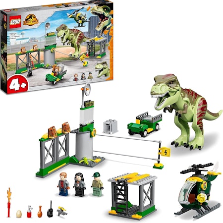 LEGO 76944 Jurassic World T. rex – Dinosaurieflykt Byggsats med Flygplats, Helikopter och Leksaksbil 4 år