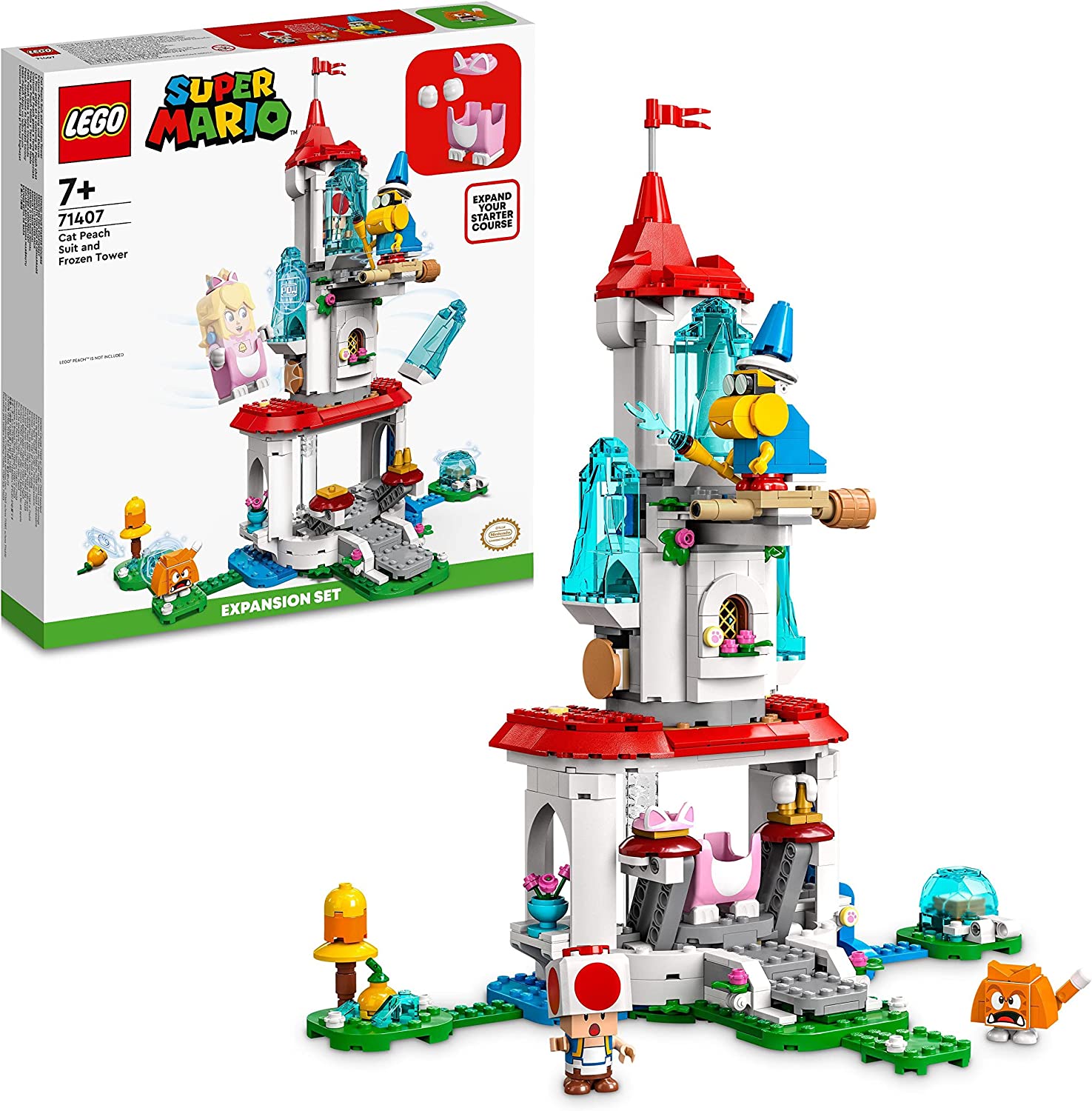 LEGO 71407 Super Mario Cat Peachs dräkt och frusna torn -  Slott 7 år