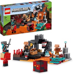 LEGO 21185 Minecraft Netherbastionen Byggleksaker, Modulärt Byggset som Innehåller Mob, Piglin Brute & Strider Minifigurer, Leksaker för Barn från 8 år
