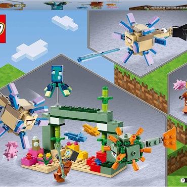 LEGO 21180 Minecraft Väktarstriden, Byggleksak för Barn 8+ År med Mobs-figurer
