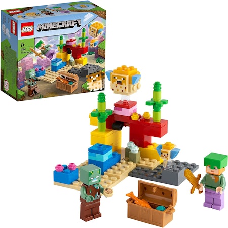 LEGO 21164 Minecraft Korallrevet Byggsats med Alex, Byggklossar med Aktionfigurer, Barnleksaker