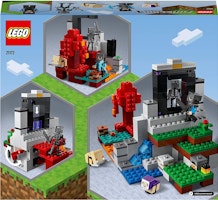 LEGO 21172 Minecraft Den förstörda portalen, Leksak för Pojkar och Flickor med Skelettfigurer, Byggsats för Barn från 8 år