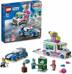 LEGO 60314 City Polisjakt med Glassbil, Leksaksbil med Jaktfordon och Glasskanon