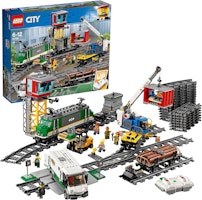LEGO 60198 City Trains Godståg Byggsats med Leksakståg, Radiostyrd, Bluetooth, Fjärrkontroll