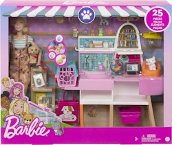 Barbie  - Djuraffär - Lekset med Barbiedocka och husdjur