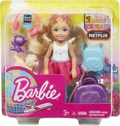 Barbie Chelsea-Docka Reseset med Valp och Resväska