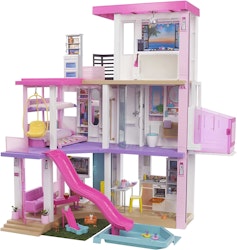 Barbie  - Barbiehus Dream Mansion, dockhus med tre våningar (114 cm) med pool, rutschkana, hiss, ljus och ljud