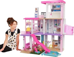 Barbie  - Barbiehus Dream Mansion, dockhus med tre våningar (114 cm) med pool, rutschkana, hiss, ljus och ljud
